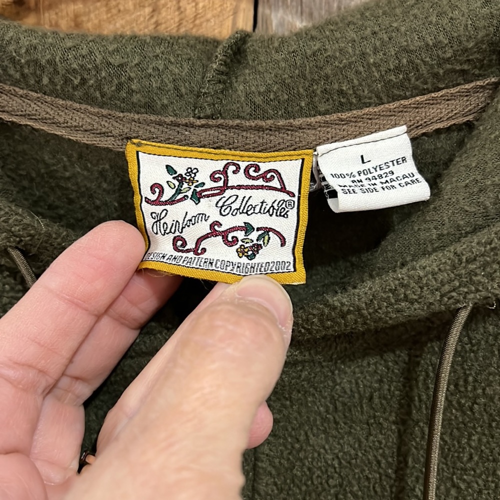 VINTAGE Heirloom Collectibles SOFT Fleece Zip Hoodie jacket - Picture 2 of 5